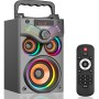 SUPNIU Altavoces Bluetooth, Altavoz Bluetooth inalámbrico portátil de 15 W para Fiestas en casa al Aire Libre con subwoofer,