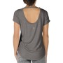 icyzone Camiseta de Yoga Deportiva de Suelta Transpirable de Manga Corta de Espalda Abierta para Mujer