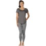 icyzone Camiseta de Yoga Deportiva de Suelta Transpirable de Manga Corta de Espalda Abierta para Mujer