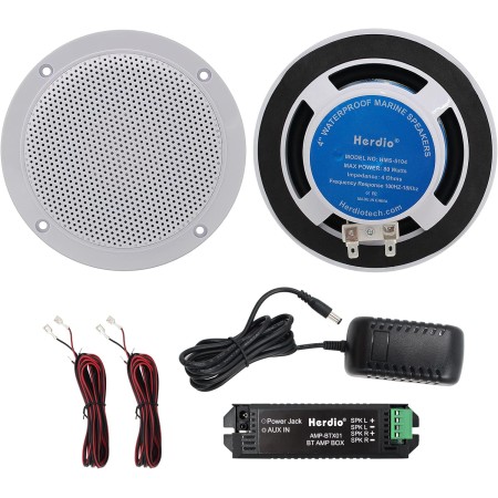 Herdio - Juego de Altavoces de Techo, Compatible con Bluetooth, Impermeable, baño, Cocina, Exterior