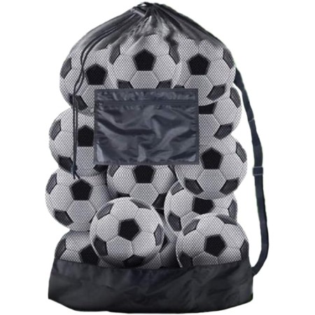 TRKETK Extra Grande Bolsa de Pelota de Malla, con Cordón para 10-15 Bolas Accesorios Deportivos Saco de Malla para Pelotas con