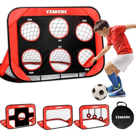 YIMORE Porteria Futbol Niños Plegable, 4 Modos Pop Up Porterias de Futbol para Niños 120 * 80 * 80cm, Porterias de Futbol para