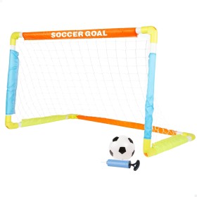 ColorBaby Fun Area! Portería de fútbol Plegable, Incluye balón de fútbol, 4 piquetas Anclaje e hinchador, Tamaño 100x60x60 cm,
