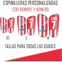 Espinilleras Personalizadas Futbol de tu Equipo Favorito para niños y Adultos con Nombre y Dorsal .Regalos Equipos de Futbol
