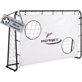 Hudora Hornet 180 Football Goal with Goal Wall - Outdoor for Children and Adults - Goal with Removable Net & Two Reinforced Shot