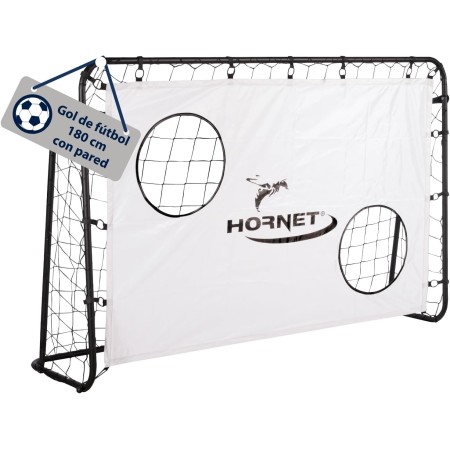 Hudora Hornet 180 Football Goal with Goal Wall - Outdoor for Children and Adults - Goal with Removable Net & Two Reinforced Shot