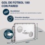 Hudora Hornet 180 Football Goal with Goal Wall - Outdoor for Children and Adults - Goal with Removable Net & Two Reinforced Shot