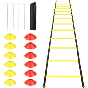 talifoca Accesorios de Entrenamiento de fútbol Agility Ladder 6 M-12 peldaños, Escalera de Entrenamiento de fútbol Escalera de