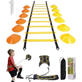 Jissta Speed ​​Agility Training Kit para Agilidad,Escalera de Agilidad 6M,12 Conos Deportivos y Entrenador de Patadas de