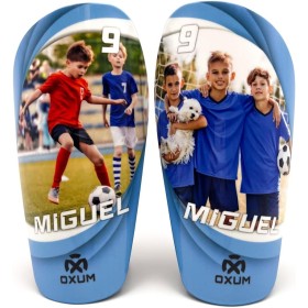 Oxum Sport - Espinilleras de Fútbol Personalizadas para Niños y Adultos - Personaliza con tu Foto, Número y Nombre. Bolsita para