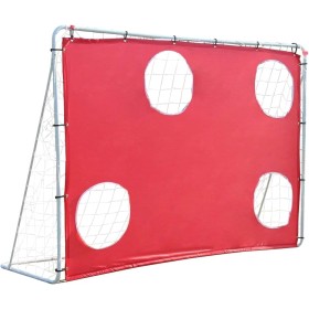 FUNJEPE Fg008 - Portería de fútbol de 7 x 5 pies con red a prueba de putrefacción, acero de aleación, color rojo, portátil y