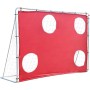 FUNJEPE Fg008 - Portería de fútbol de 7 x 5 pies con red a prueba de putrefacción, acero de aleación, color rojo, portátil y