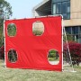 FUNJEPE Fg008 - Portería de fútbol de 7 x 5 pies con red a prueba de putrefacción, acero de aleación, color rojo, portátil y