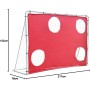 FUNJEPE Fg008 - Portería de fútbol de 7 x 5 pies con red a prueba de putrefacción, acero de aleación, color rojo, portátil y
