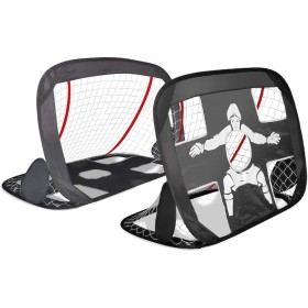 VOUNOT® 2 Porterías de Fútbol para Niños Plegables, 2 en 1 para Juegos de Fútbol y Entrenamiento, 120 x 80 x 80 cm, Negro