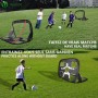 VOUNOT® 2 Porterías de Fútbol para Niños Plegables, 2 en 1 para Juegos de Fútbol y Entrenamiento, 120 x 80 x 80 cm, Negro