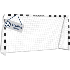 HUDORA Portería de fútbol Stadion - Portería de fútbol para niños y adultos resistente con red de malla fina hogar - Tablero de