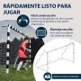 HUDORA Portería de fútbol Stadion - Portería de fútbol para niños y adultos resistente con red de malla fina hogar - Tablero de