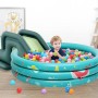 Parque acuático con tobogán, Piscina Infantil Hinchable, con rocódromo, Canasta de Baloncesto, Pistola de Agua, Castillo