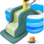 Parque acuático con tobogán, Piscina Infantil Hinchable, con rocódromo, Canasta de Baloncesto, Pistola de Agua, Castillo