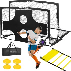 Juego de 2 porterías de fútbol para niños, 180 x 120 cm, para entrenamiento en el patio trasero y juegos deportivos hinchables
