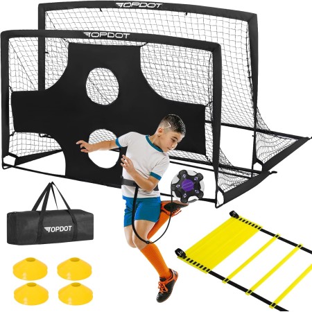 Juego de 2 porterías de fútbol para niños, 180 x 120 cm, para entrenamiento en el patio trasero y juegos deportivos hinchables