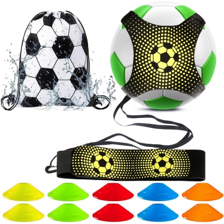 AFAIK Juego de entrenamiento de fútbol con conos de fútbol, dispositivo de entrenamiento de fútbol, manos libres, accesorios de