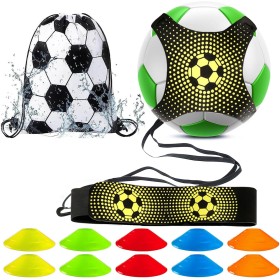 AFAIK Juego de entrenamiento de fútbol con conos de fútbol, dispositivo de entrenamiento de fútbol, manos libres, accesorios de