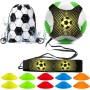 AFAIK Juego de entrenamiento de fútbol con conos de fútbol, dispositivo de entrenamiento de fútbol, manos libres, accesorios de