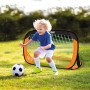 AKTIVE 54120 - Set 2 Porterías de fútbol plegables para niños , Medidas 120x80x80 cm, fácil montaje, color negro y naranja,