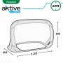 AKTIVE 54120 - Set 2 Porterías de fútbol plegables para niños , Medidas 120x80x80 cm, fácil montaje, color negro y naranja,
