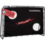 HUDORA Soccer Goal Trainer with Target Wall - Sturdy Outdoor Soccer Goal for Kids & Adults - Goal Wall with Two Reinforced Shot
