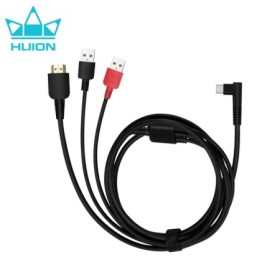 Cable HUION 3 en 1 para tableta gráfica Kamvas 13, Monitor, bolígrafo,