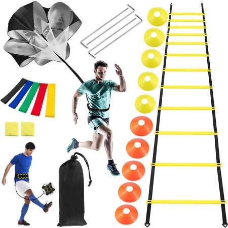 IIRC Agility Ladder - Escalera de Entrenamiento de fútbol, Kit Entrenamiento Velocidad, Fútbol Trainer Agilidad de