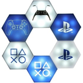 Luces LED hexagonales PlayStation - Producto oficial, decoración de sala de juegos personalizable, iluminación controlada por