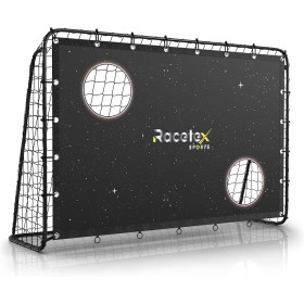 Racetex Portería de Fútbol para Niños y Adultos - Panel de Tiro Con Revestimiento Anti-óxido - para Jardín Con Anclajes - Baliza