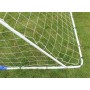 FUNJEPE Portería de fútbol portátil de acero de 2,4 m, para entrenamiento al aire libre, jardín, con red de fútbol a prueba de