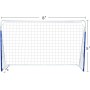 FUNJEPE Portería de fútbol portátil de acero de 2,4 m, para entrenamiento al aire libre, jardín, con red de fútbol a prueba de