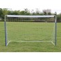 FUNJEPE Portería de fútbol portátil de acero de 2,4 m, para entrenamiento al aire libre, jardín, con red de fútbol a prueba de