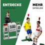 TIPP-KICK Junior Cup con borde 82x56 cm – Futbolín listo para jugar con 2x jugadores, 2x guardametas, 2x porterías de plástico,