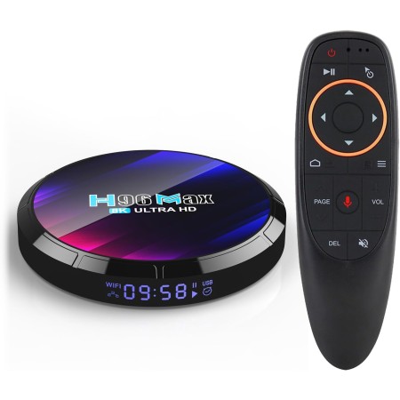 Android 13.0 TV Box, H96MAX TV Box 4GB RAM 32GB ROM RK3528 Quad Core Cortex-A53, soporta 4K 6K 8K de resolución 3D 2.4GHz WiFi
