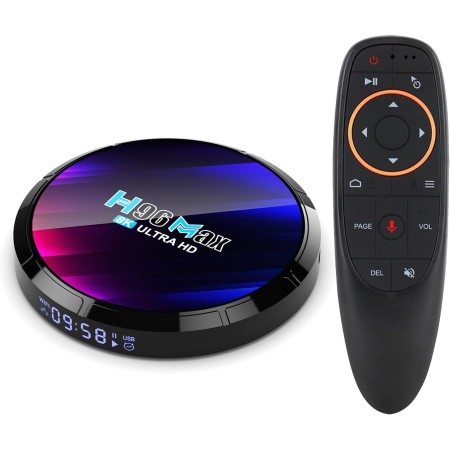 H96MAX 4GB 64GB TV Box Android, Android 13.0 TV Box RK3528 Quad-Core, Soporte 2.4G/5G Dual WiFi 6, 100M Ethernet Ultral HD 8K 6K