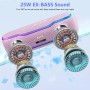 AY Altavoz Bluetooth Potente, IPX7 Impermeable Altavoz Bluetooth 5.3 Portatil con Luz LED de Color y Graves Ricos, Maridaje