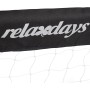 Relaxdays, 110 x 150 x 75 cm Portería Fútbol Niños y Adultos con Red para Jardín, Hierro y Poliéster, Gris y Negro