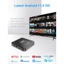 Android TV Box 11.0, 2025 Nuevo Android Box 8GB RAM 64GB ROM RK3566 USB 3.0 2.0 3D HD 4K 6K 8K HDR WiFi 2.4/5.8GHz LAN 1000M BT