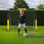LARMNEE Portería de Fútbol para Niños, Entrenador de Portería de Fútbol, Plegable y Portátil, 2 en 1 con Pared, 5 Agujeros de