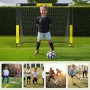 LARMNEE Portería de Fútbol para Niños, Entrenador de Portería de Fútbol, Plegable y Portátil, 2 en 1 con Pared, 5 Agujeros de