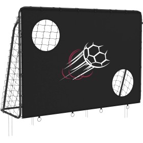 SONGMICS Portería de fútbol para niños, Red de fútbol, Montaje rápido, para jardín, Patio, Parque, Playa, Tubos de Hierro, Red