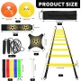 LangRay Accesorios de Entrenamiento de Fútbol con Escalera de Coordinación 6 m, 12 Conos, 1 Cuerda de Saltar, 1 Entrenador de