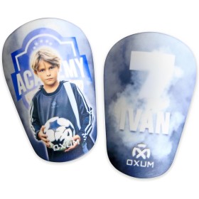 Oxum Sport - Espinilleras de Fútbol Personalizadas Mini para Niños y Adultos - Incluye Número, Foto, Nombre y Escudo - Bolsita